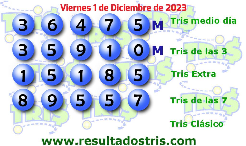 Resultados Tris de las Siete Boleto del Tris de las Siete 2023-12-01
