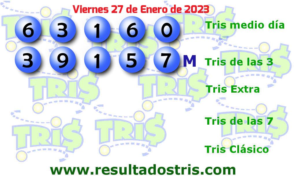 Resultados Tris De las Tres del 2023-01-27 Boleto del Tris De las Tres del 2023-01-27