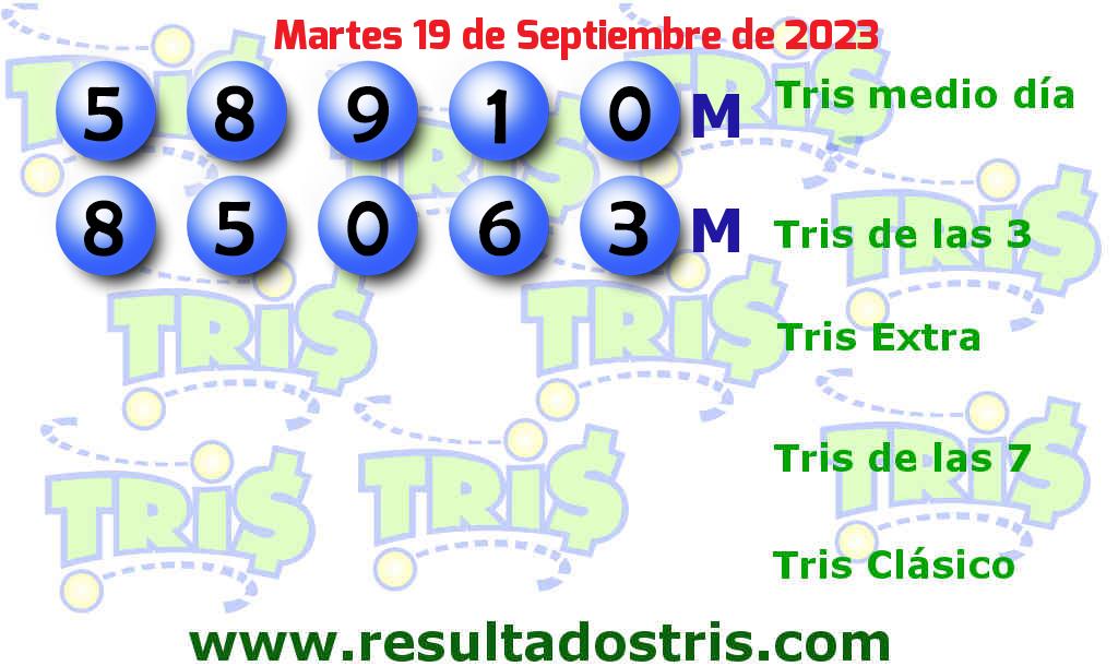 Resultados Tris De las Tres del 2023-09-19 Boleto del Tris De las Tres del 2023-09-19