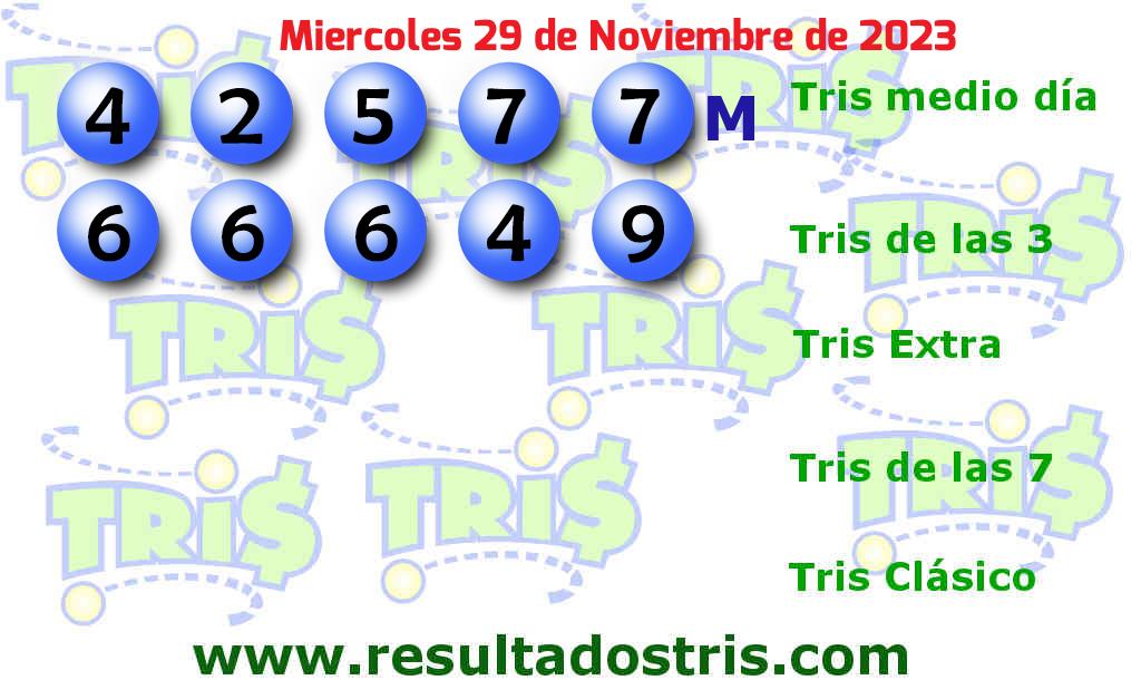 Boleto del Tris De las Tres del 2023-11-29 Boleto del Tris De las Tres del 2023-11-29