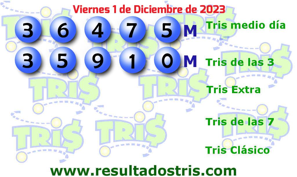 Resultados Tris de las Tres Boleto del Tris de las Tres del 2023-12-01