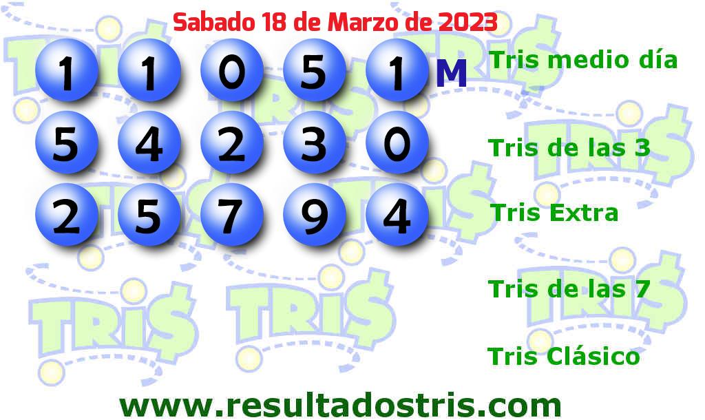 Resultados Tris Extra del 2023-03-18 Boleto del Tris Extra del 2023-03-18