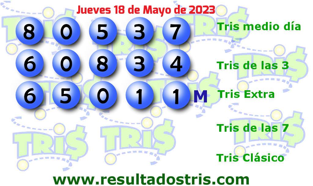 Resultados Tris Extra del 2023-05-18 Boleto del Tris Extra del 2023-05-18