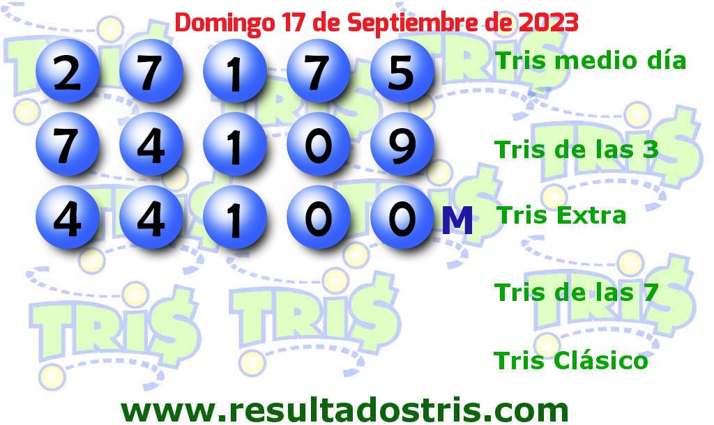 Resultados Tris Extra del 2023-09-17 Boleto del Tris Extra del 2023-09-17