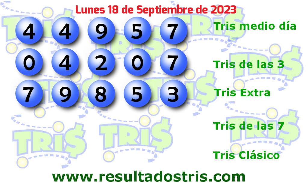 Resultados Tris Extra del 2023-09-18 Boleto del Tris Extra del 2023-09-18