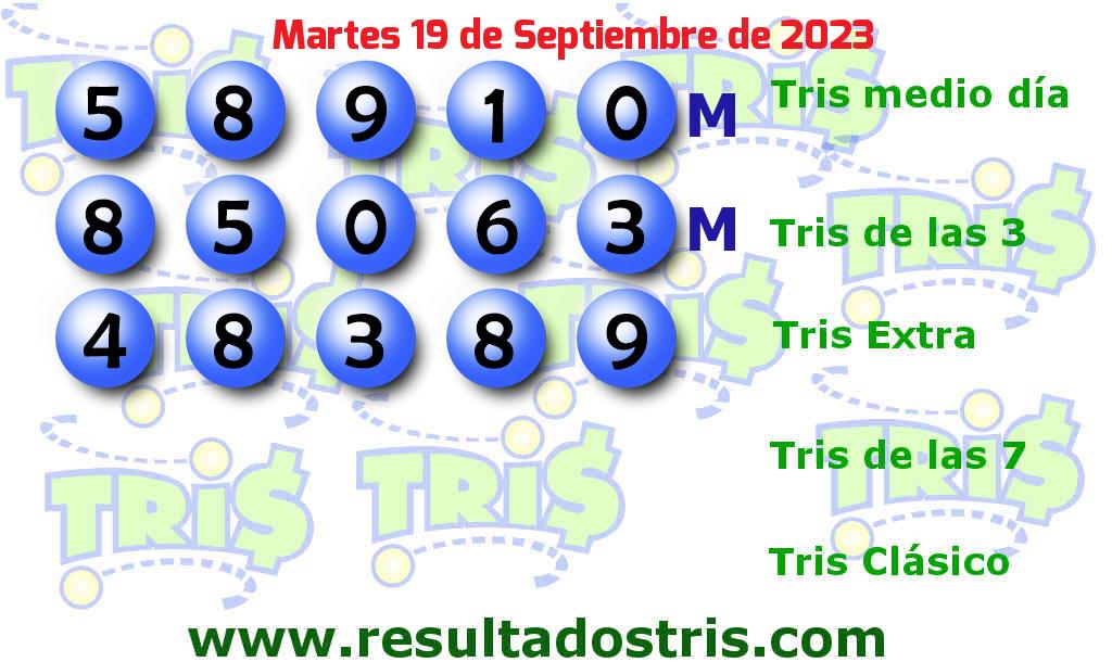 Resultados Tris Extra del 2023-09-19 Boleto del Tris Extra del 2023-09-19