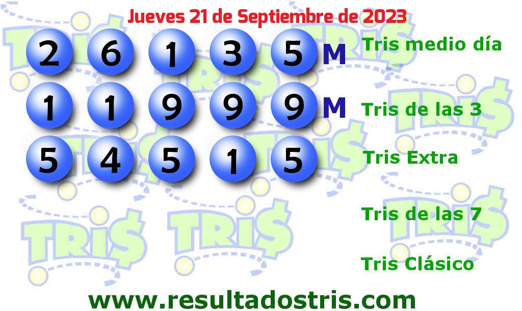 Resultados Tris Extra del 2023-09-21 Boleto del Tris Extra del 2023-09-21