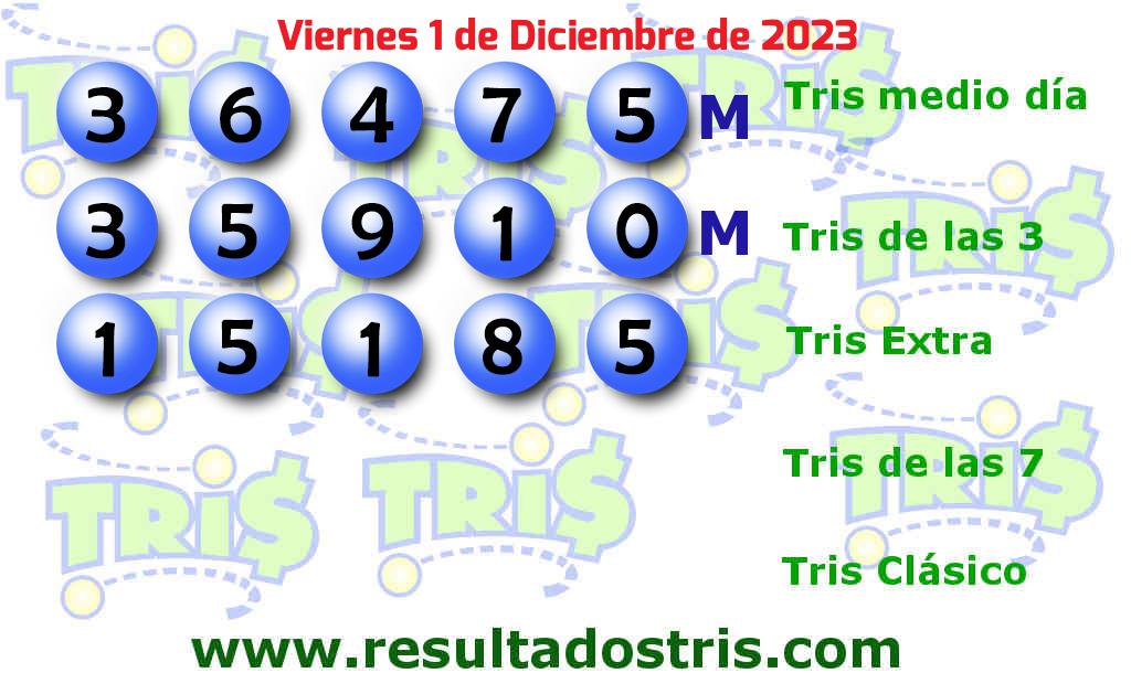 Resultados Tris Extra Boleto del Tris Extra del 2023-12-01