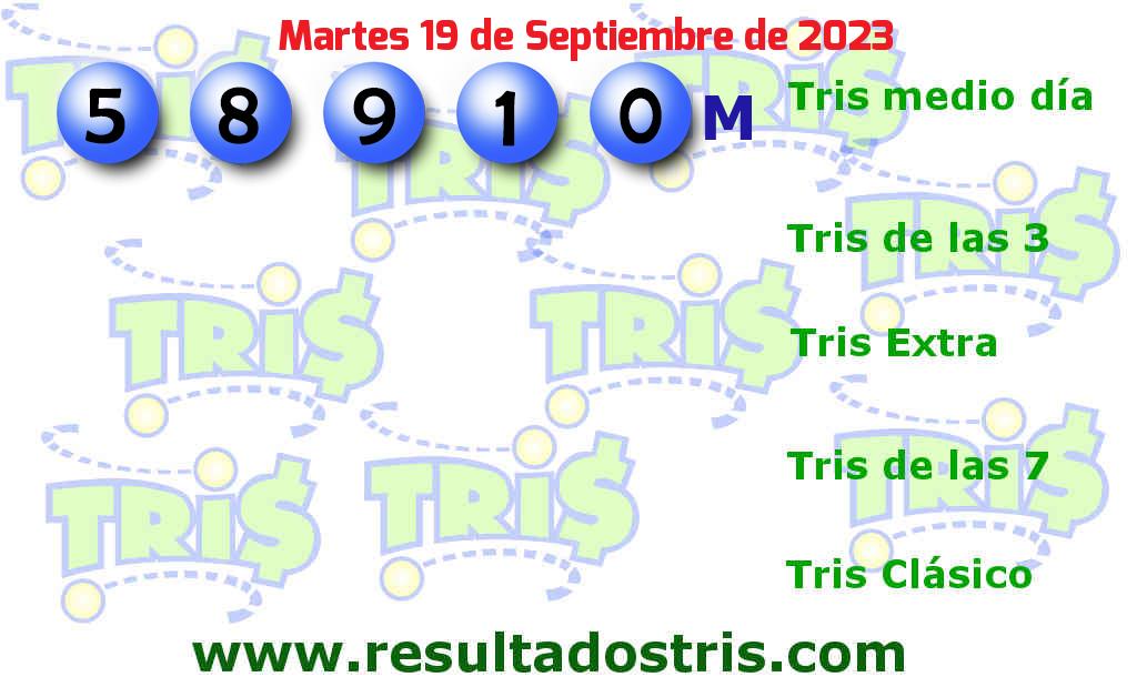 Resultados Tris Medio Día del 2023-09-19 Boleto del Tris Medio Día del 2023-09-19